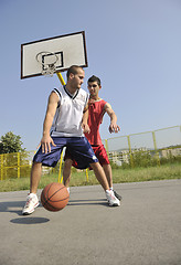 Image showing streetball  game at early morning