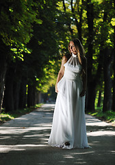 Image showing beautiful bride outdoor