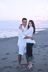 Image showing happy young couple have fun on beach