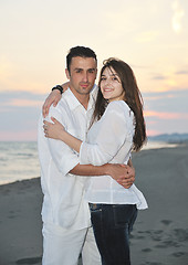 Image showing happy young couple have fun on beach