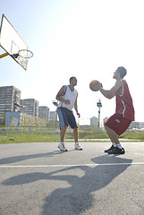 Image showing streetball  game at early morning