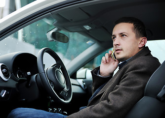 Image showing man using car navigation