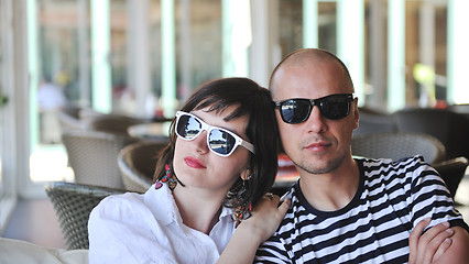 Image showing happy young couple have fun on beach