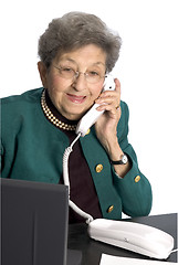 Image showing senior woman on phone