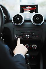 Image showing man using car navigation