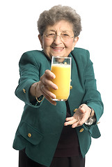 Image showing woman with orange juice