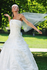 Image showing beautiful bride outdoor