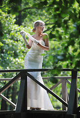 Image showing beautiful bride outdoor