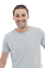 Image showing healthy fit young man islated on white background