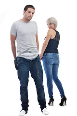 Image showing young couple isolated on white backround