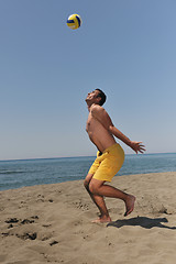 Image showing male beach volleyball game player