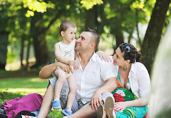 Image showing Family at park relaxing and have fun