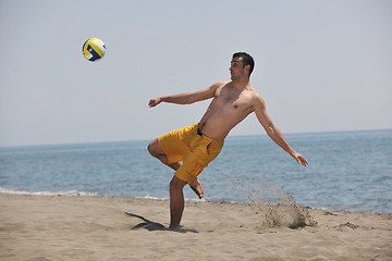 Image showing male beach volleyball game player