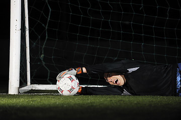 Image showing soccer   goal keeper