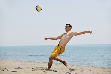 Image showing male beach volleyball game player