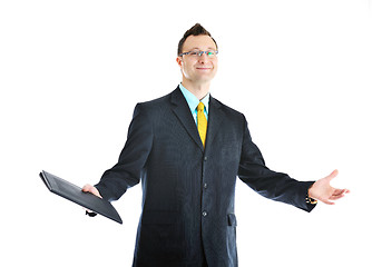 Image showing one young businessman isolated