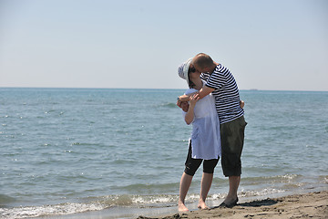 Image showing happy young couple have fun on beach