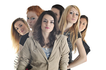 Image showing happy girls group isolated on white
