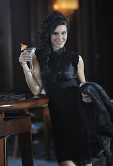 Image showing lady in bar