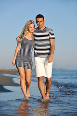 Image showing happy young couple have romantic time on beach