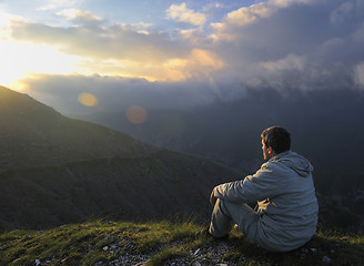 Image showing fresh sunrise at mountain 