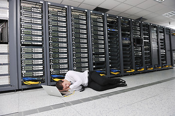 Image showing system fail situation in network server room