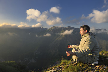 Image showing fresh sunrise at mountain 