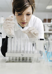 Image showing young woman in lab