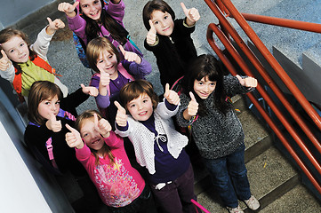 Image showing happy children group in school