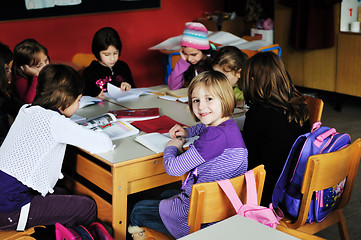 Image showing happy children group in school