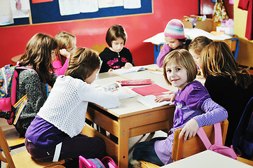 Image showing happy children group in school