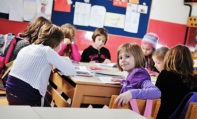 Image showing happy children group in school