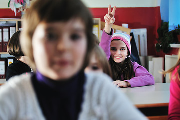 Image showing happy children group in school