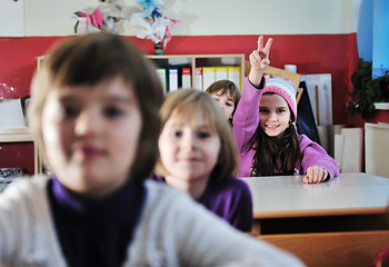 Image showing happy children group in school