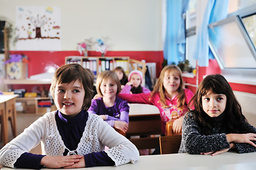 Image showing happy children group in school