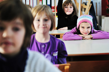 Image showing happy children group in school