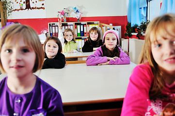 Image showing happy children group in school