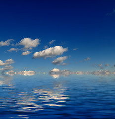 Image showing blue sky with water  reflection