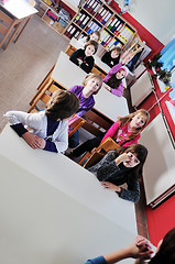 Image showing happy teacher in  school classroom 