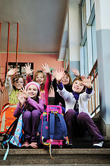 Image showing happy children group in school