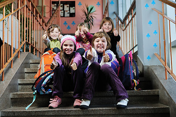 Image showing happy children group in school