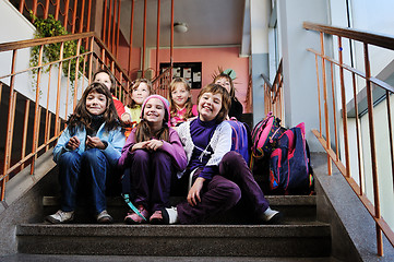 Image showing happy children group in school