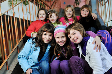 Image showing happy children group in school