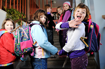 Image showing happy children group in school