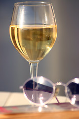 Image showing relax with a glass off wine