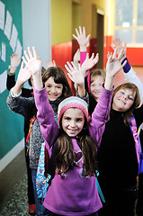 Image showing happy children group in school