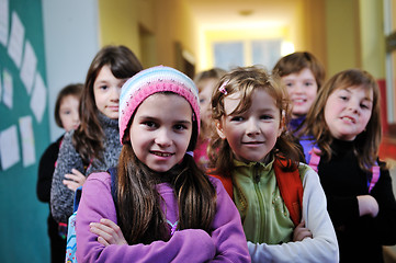 Image showing happy children group in school