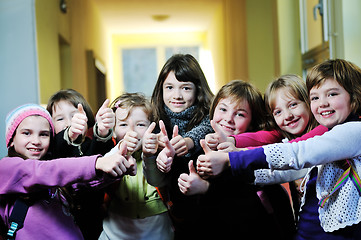 Image showing happy children group in school