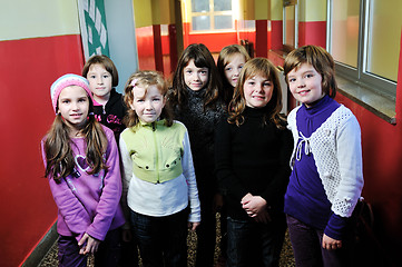 Image showing happy children group in school