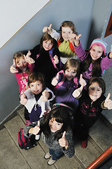 Image showing happy children group in school